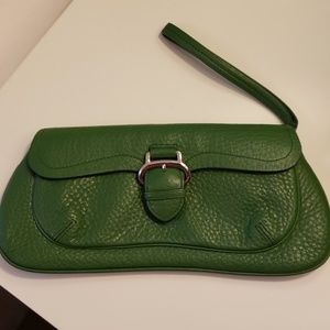 Cole Haan Green Leather Clutch